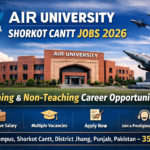 Air University Shorkot Cantt Jobs 2026
