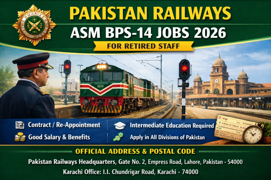 Pakistan Railways ASM BPS-14 Jobs 2026